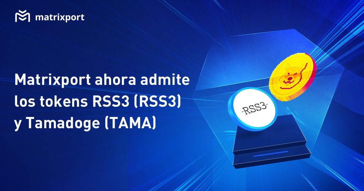matrixportES's tweet photo. 💎 Actualización rápida de listajes en Matrixport:

🪙 RSS3 ( #RSS3 )
🪙 Tamadoge ( $TAMA )

Comienza a depositar, retirar y enviar estos tokens con Matrixport: https://t.co/EhWcWzZbFK 👈 https://t.co/SKESkVr7FW