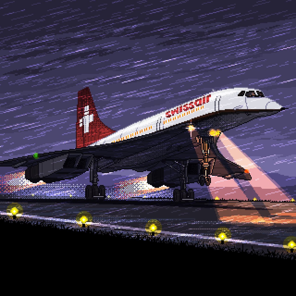 WhatIf SwissAir Concorde
.
.
#pixelart #aviation #RETROGAMING #concorde #avnerd #pixelplanes