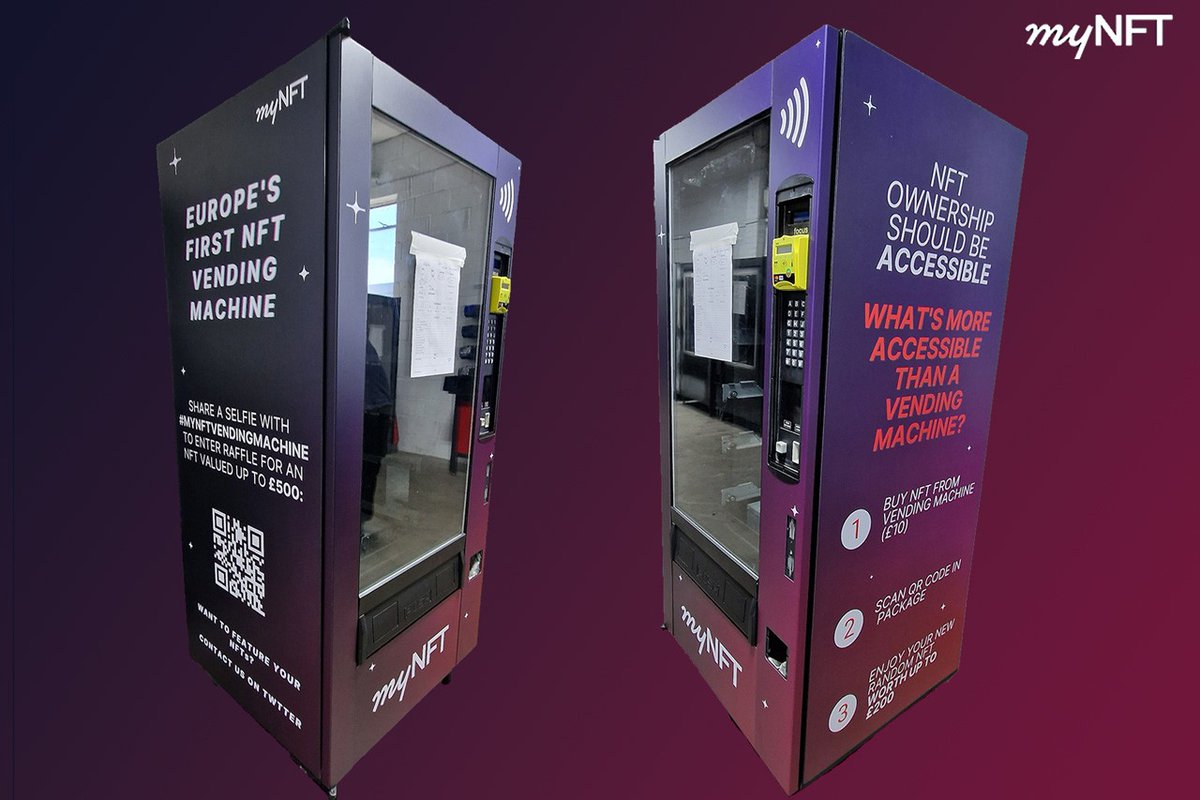 FlowerGirlsNFT's tweet photo. We're being featured in Europe’s First NFT Vending Machine! ✨🌼

Our NFTs will be in the @myNFT Vending Machine at #NFTLondon2022 in collab with event organiser @NFT_NYC

All proceeds from the machine are being donated to charity 🥳🌸

https://t.co/dgmAuK5Dyh

#NFTVENDINGMACHINE https://t.co/UDjd8fDMOY