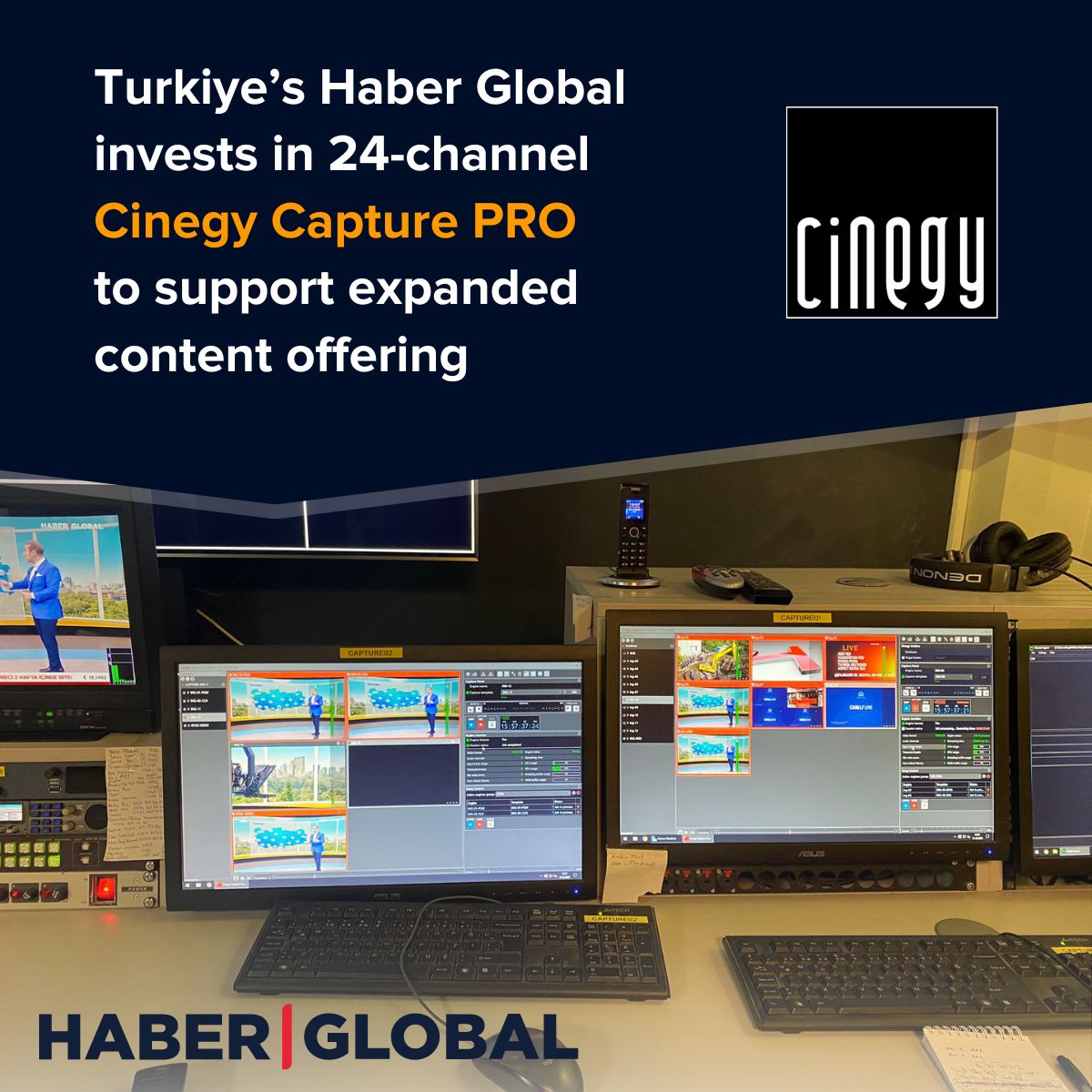 manormarketing's tweet photo. @cinegy announces that Turkiye’s @HaberGlobal has deployed Cinegy Capture PRO to create a futureproof acquisition and transcode workflow. Read more in @ProductionHUB here: https://t.co/TkHAzB2oHG #broadcast #transcode https://t.co/yuvBZBUjyN