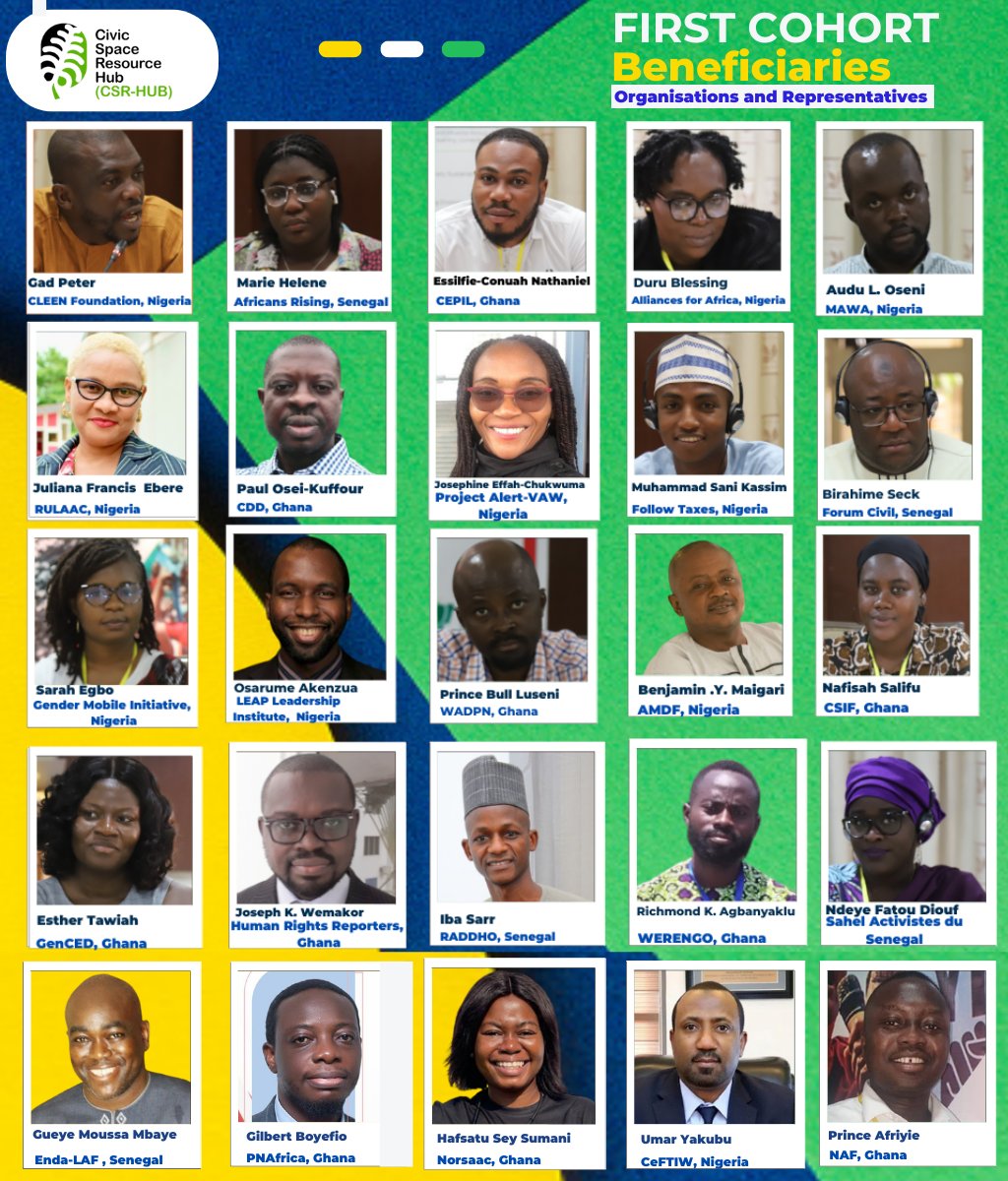 csrhubWA's tweet photo. We're delighted to announce the first cohort (2022/2023) of @csrhubWA beneficiaries.
The 25 beneficiary organisations were selected from 3 West African countries- Nigeria, Senegal and Ghana.
Congratulations! to them.
Learn more:https://t.co/4QKFsaNloc
#opencivicspace
#csrhub https://t.co/aMuiu6Lsvw