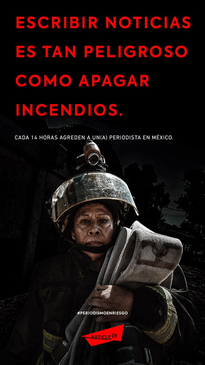 ⚠️ El periodismo es un oficio donde las personas que lo ejercen se juegan la vida a diario
 
🗣️Hoy, día para erradicar la impunidad en crímenes contra periodistas, tú puedes exigir garantías para esta labor pilar de una democracia
  
➡️articulo19.org/periodismoenri…

#PeriodismoEnRiesgo