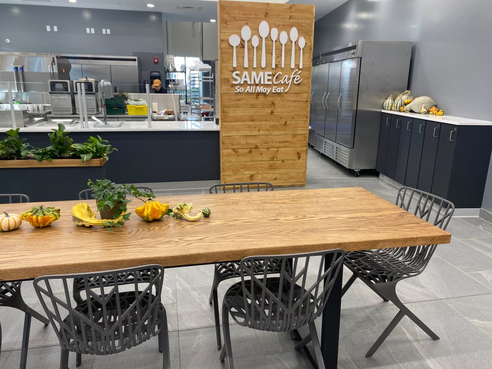 ToledoLibrary's tweet photo. SAME Cafe opens this Friday! The public is welcome to join us for remarks and a ribbon cutting at 10:30 a.m. and stay to order a fresh and delicious lunch. Located inside Main Library, SAME (So All May Eat) provides healthy food through time, money, or food donations. https://t.co/HZXep4Guuj