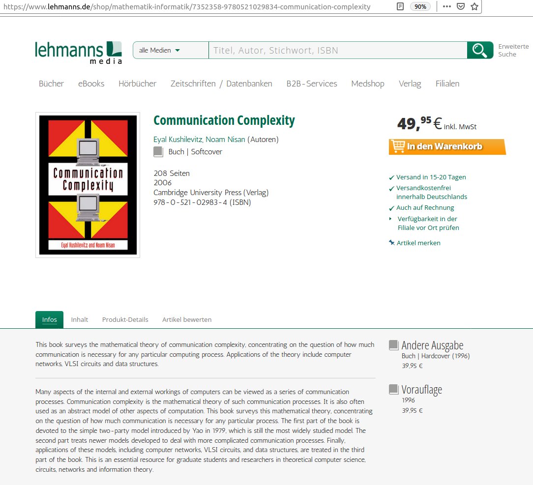 LGcommaI's tweet photo. >the exact cover number of the same function (for the definitions see [E. Kushilevitz, N. Nisan, #CommunicationComplexity, Cambridge University Press (1997)]). Then define $ CC(G) $ to be the maximum, taken over $ x,y$, of $ CC_{x,y}$, and define $\rho(G)$ to be the maximum, 
> https://t.co/ePnUsNJ5rE