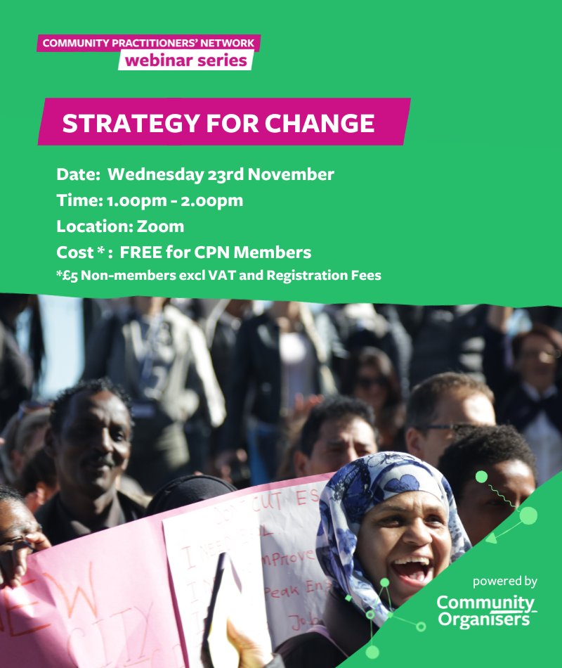 corganisers's tweet image. We will explore stories of action and the success factors. Learning how to develop a #strategyforchange based on #listening , building people power, #leadership, and picking tactics/methods for action. 
bit.ly/3E3Rb2F

#communityorganising #communityorganizing