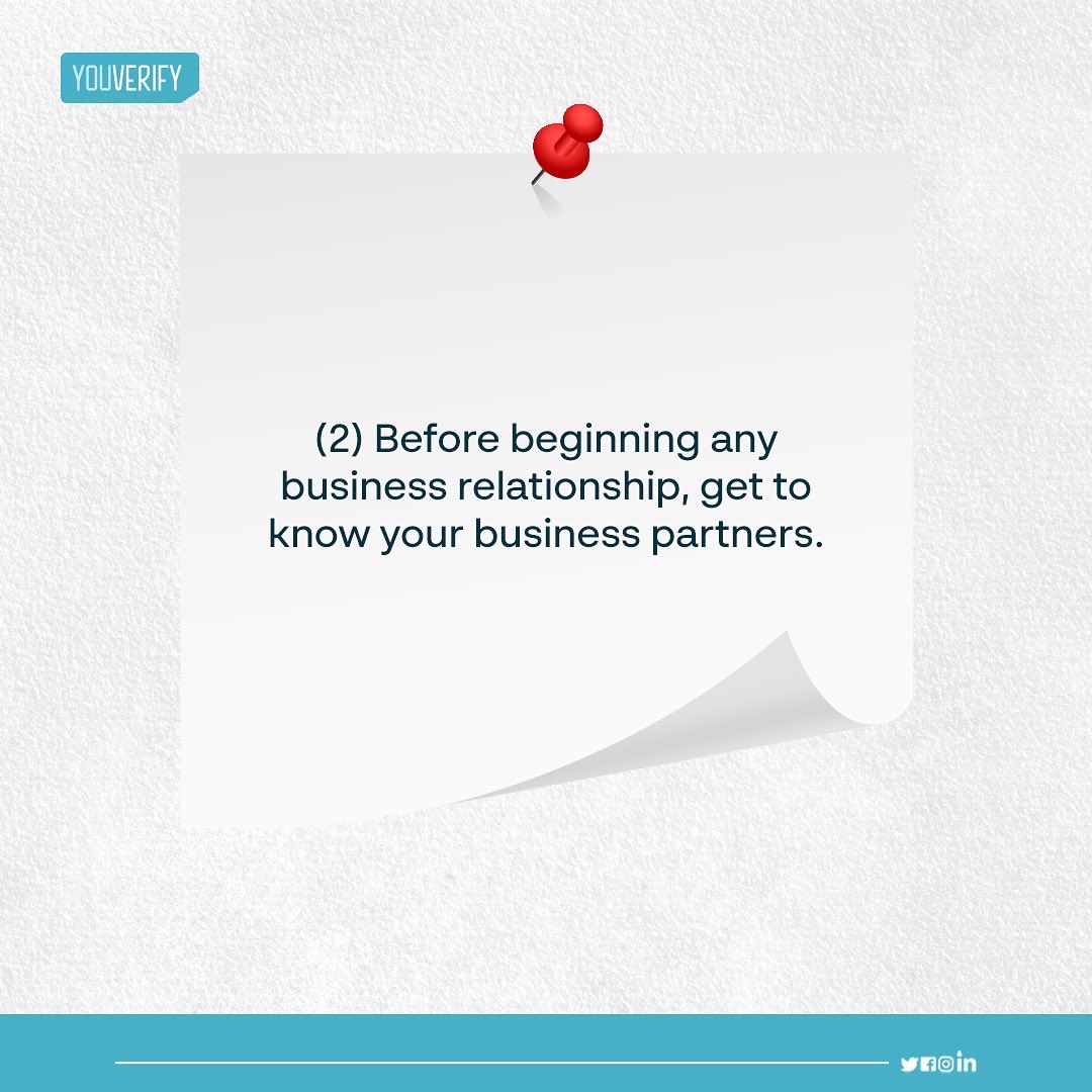 YoucheckOnline's tweet photo. “How do I prevent Fraud from occurring in my Business?”

These few tips will change your Business. 
Swipe to read 👉🏾

#youverify #compliance #kyc #aml https://t.co/QHa8sYnuSS