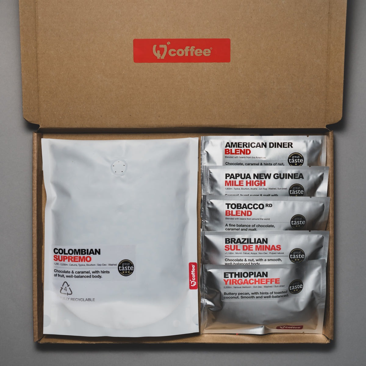 A great gift for any coffee lover ☕ 6 award-winning coffees that span from the Americas through Africa and into Oceania. Sample our exciting range of taste profiles that our award-winning coffees have to offer. Give the taste of coffee as your next gift 47degreescoffee.com/collections/ch…