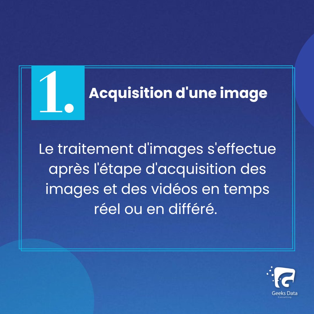 GeeksDataa's tweet image. Analyse d'images par méthode de Deep Learning est de plus en plus utilisé dans des contextes divers est variés. Trois grandes étapes peuvent être décrites: l'acquisition, le traitement et l'interprétation des images.
#Geeks #computervision #deeplearning #ia #informations #images