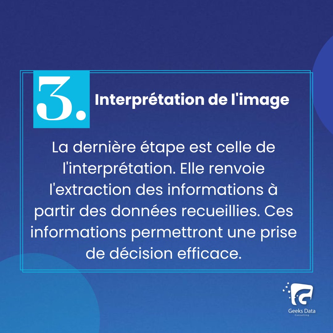 GeeksDataa's tweet image. Analyse d'images par méthode de Deep Learning est de plus en plus utilisé dans des contextes divers est variés. Trois grandes étapes peuvent être décrites: l'acquisition, le traitement et l'interprétation des images.
#Geeks #computervision #deeplearning #ia #informations #images