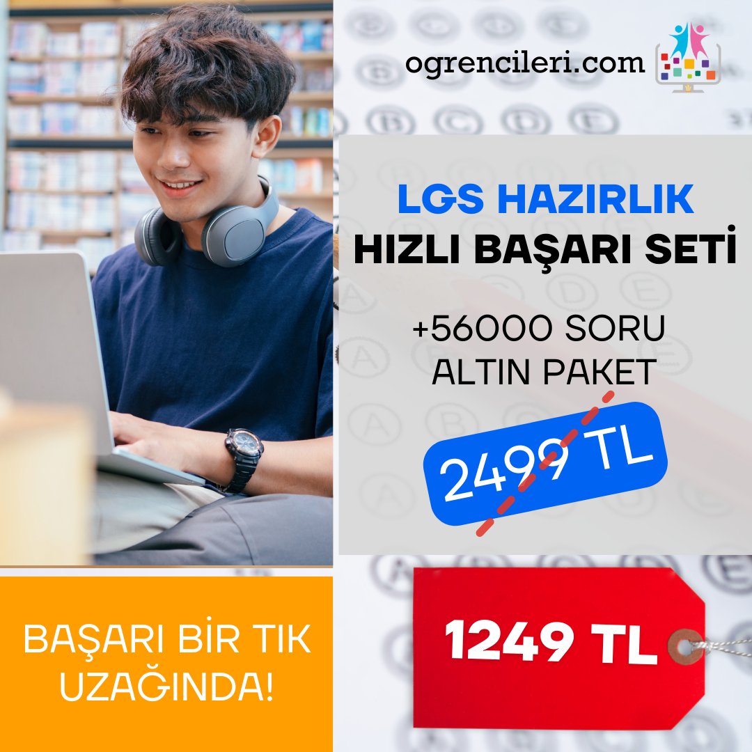 LGS Hızlı Başarı Seti,
 Kısa bir süreliğine 2499 TL YERİNE 1249 TL 
Kaçırma!
#ogrencilericom #onlineders #uzaktaneğitim #onlineğitim #onlinedershane #onlineeğitim #onlinekurs #eğitim #alansınavı #sınav #lgs