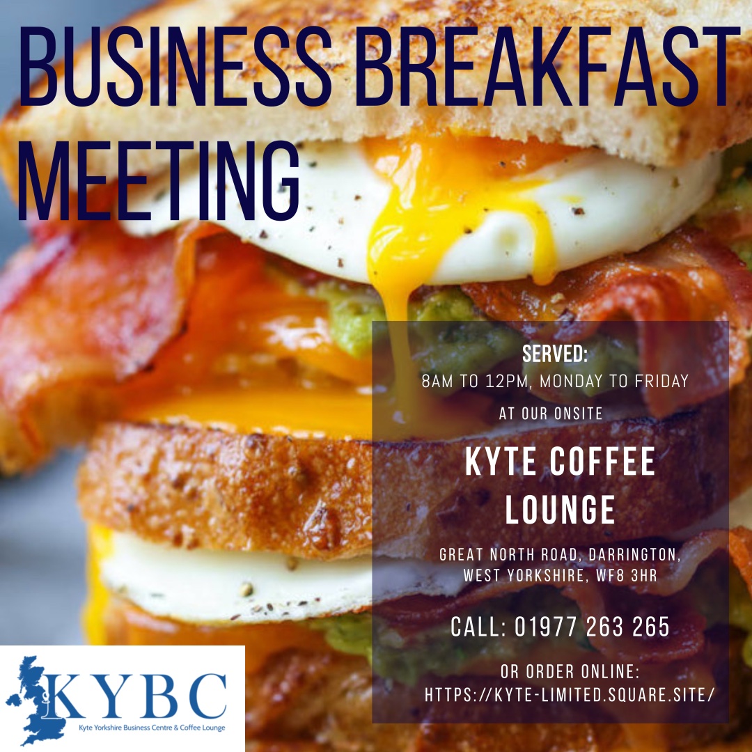 KybcBusiness's tweet photo. Breakfast &amp; Business Meetings are the real power hour for success!!
Not only is it the most important meal of the day, it’s also when you are most productive!.
Book your business breakfast meeting today by calling: 01977 263 265.
 #OfficeSpace  #businesscentre #meetingroom https://t.co/a05gGZjdSD