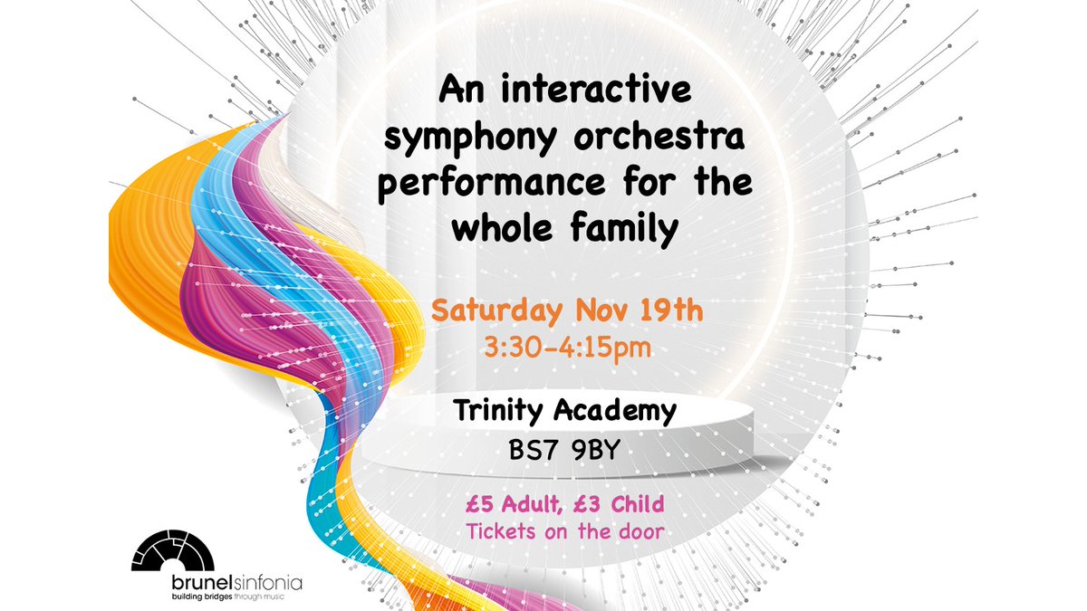 brunelsinfonia's tweet image. If you want to get your children interested in classical music, come along to our family concert on Sat 19th November @CST_Trinity.  A great chance for children to hear all the different instruments of the orchestra in action.  Tickets £5 adult, £3 child on the door only.