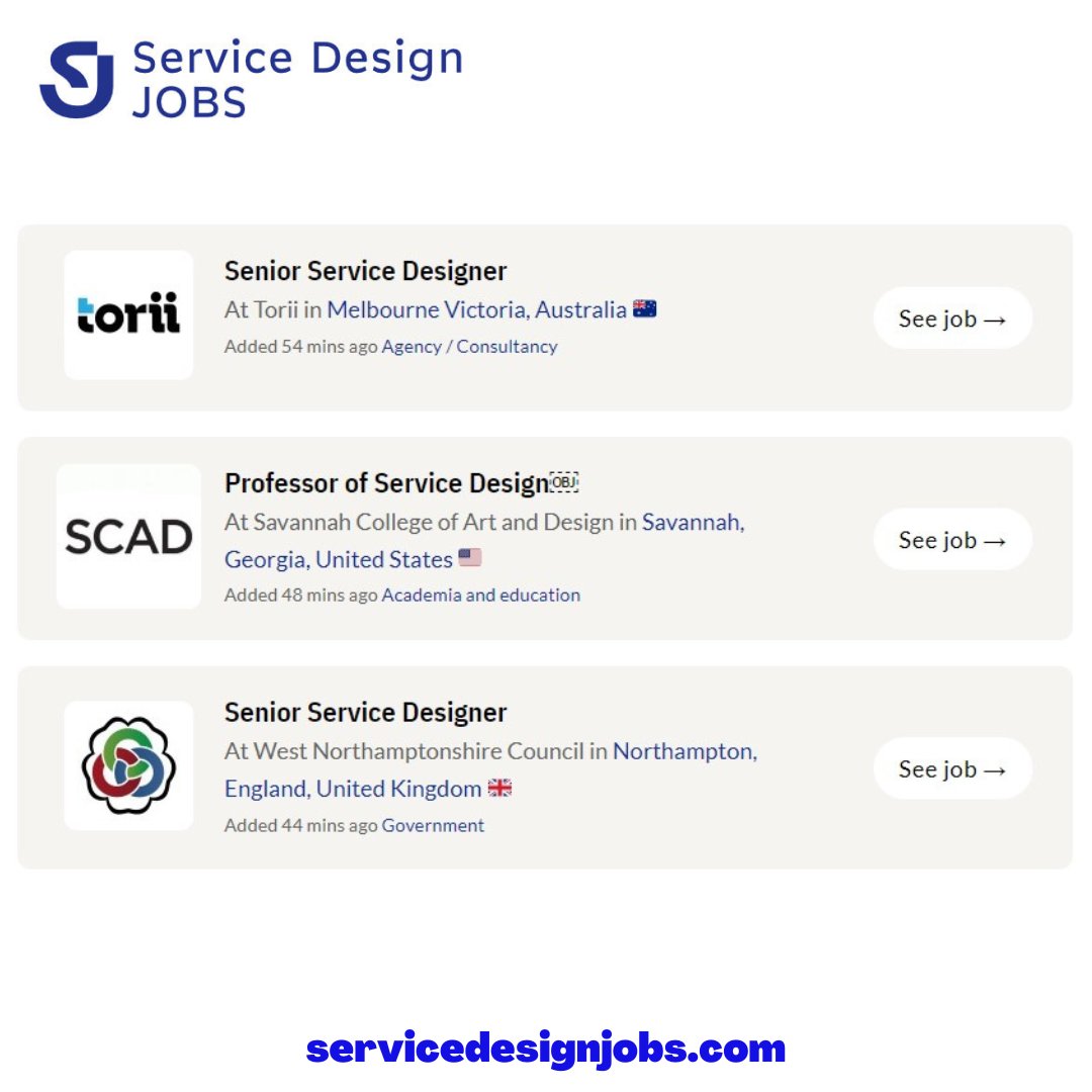 sdxjobs's tweet photo. 📢New Jobs Update💯
We found 8 new #servicedesign jobs today😉
#servicedesignjobs #servicedesigner #jobs #careersupdate #newjobs #worldwidejobs #remotejobs #SDJ https://t.co/lcL4VbHkeD