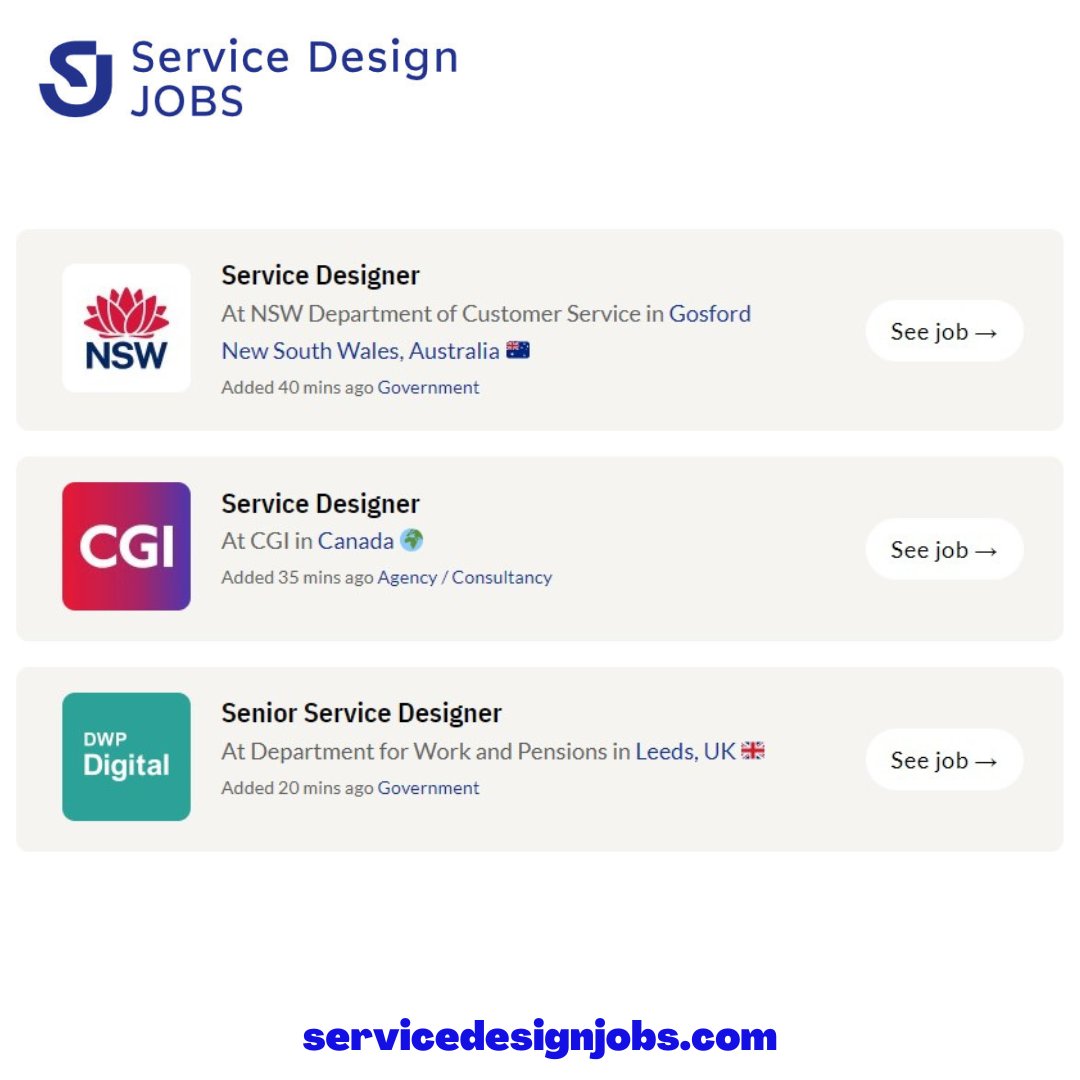 sdxjobs's tweet photo. 📢New Jobs Update💯
We found 8 new #servicedesign jobs today😉
#servicedesignjobs #servicedesigner #jobs #careersupdate #newjobs #worldwidejobs #remotejobs #SDJ https://t.co/lcL4VbHkeD