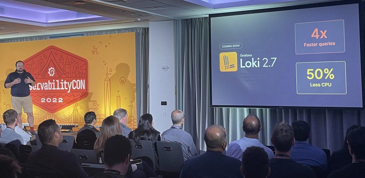 Excited about Loki 2.7!!! New index system based on TSDB is expected to give you increased scalability, performance and even more cost savings.

#grafanaloki #observabilitycon #grafana