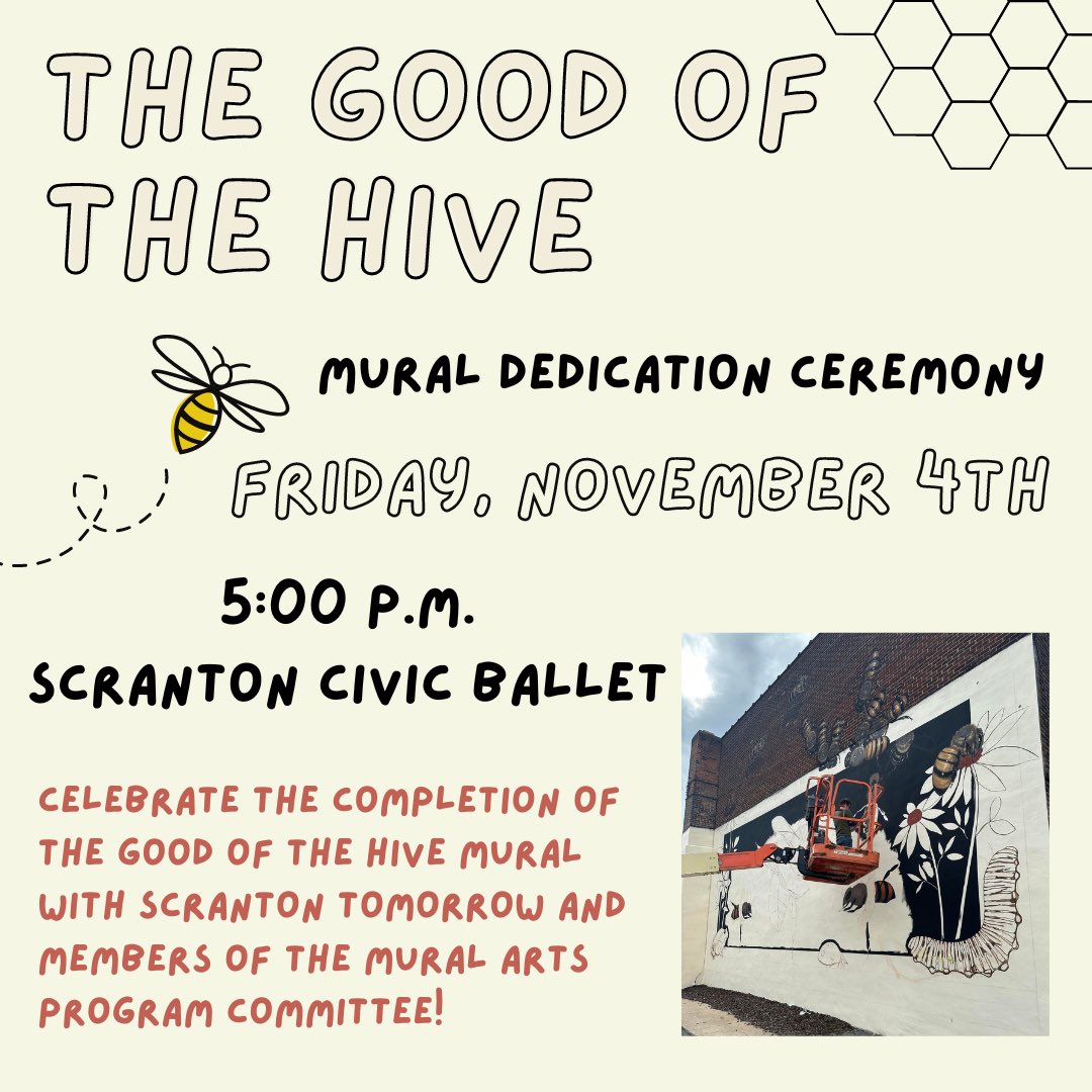 UofS Community Relations (@uofscommunity) on Twitter photo It’s time to see what the buzz is this Friday, November 4th!🐝 Guests will have an opportunity to meet the artist, enjoy beverages, light fare, and a special performance. Join everyone for a beautiful night of art and culture in downtown Scranton! <a href="/Scranton2morrow/">Scranton Tomorrow</a> It’s time to see what the buzz is this Friday, November 4th!🐝 Guests will have an opportunity to meet the artist, enjoy beverages, light fare, and a special performance. Join everyone for a beautiful night of art and culture in downtown Scranton! <a href="/Scranton2morrow/">Scranton Tomorrow</a>