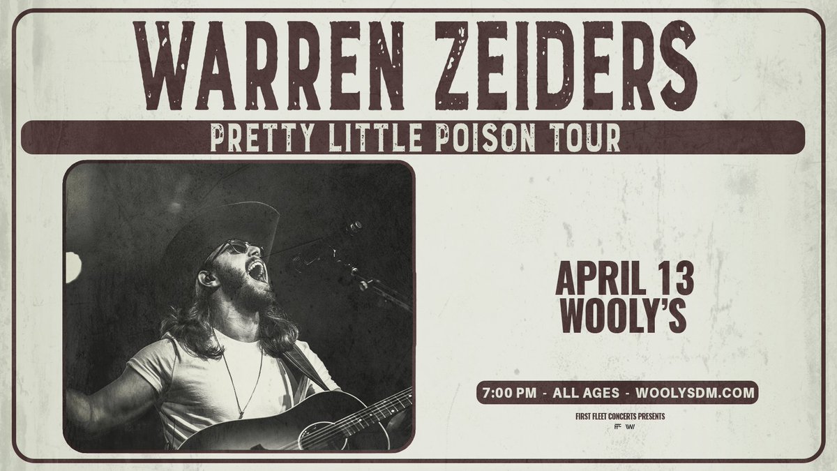 Get your tickets early for @WarrenZeiders on April 13th by using the code WZEIDERSWOOLYS today between 10:00 AM & 10:00 PM! 🙌 🎫 axs.com/events/454092/