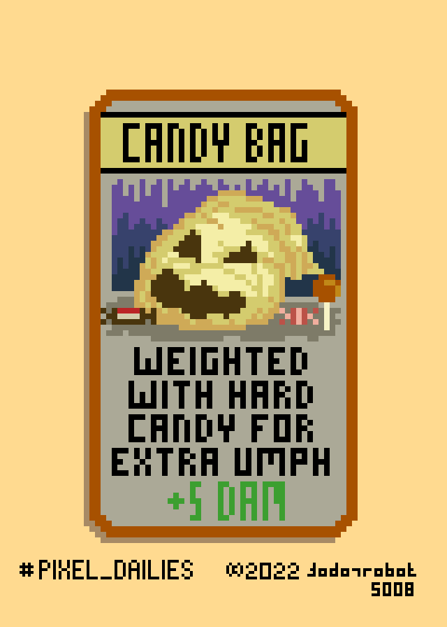 todorrobot's tweet photo. #pixelart #pixelartist #pixel_dailies #cardart #cardgame #gameart #gamedev #indiedev #gameartist #gamedesign #adhddev @Pixel_Dailies #Nightsky a couple jawbreakers to the skull will put you out for the night. #candybucket https://t.co/86qgUElj9w