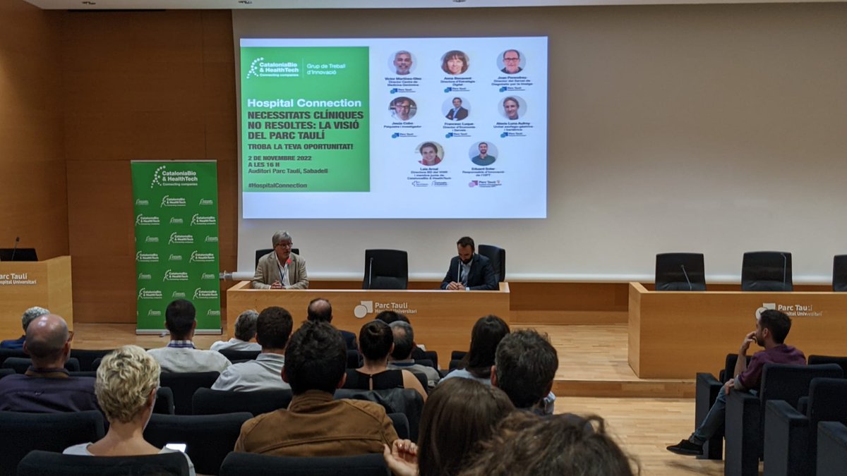 CataloniaHealth's tweet photo. 🔛 The #HospitalConnection at @parctauli & @I3ptT
just started!
Lluís Blanch (Director @I3ptT) and Javier Selva (CEO #CataloniaBioHT) welcome everyone.
🏥 Ready to learn the unmet clinical needs to foster joint hospital-company solutions.
#WeAreCataloniaBioHT #innovation https://t.co/PQ4v9iQyeP