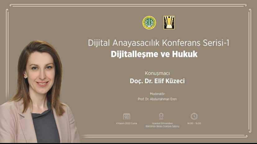 Bu cuma İstanbul Üniversitesi Hukuk Fakültesi’nin Dijital Anayasacılık Konferans serisi kapsamında Dijitalleşme ve Hukuk hakkında konuşacağım. Yoğunlaşacağım temel soru şu olacak: Bilişim teknolojilerinin hukuk üzerinde dönüştürücü etkileri nelerdir?