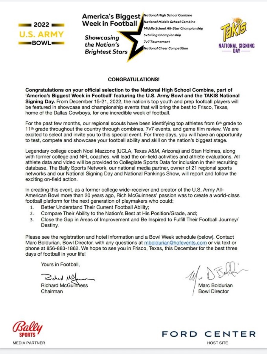 johnbsessums's tweet photo. Thank you to @coachkeith_1k &amp; @ShowcaseBall  for my official invite to the #ArmyBowl  national combine. Looking forward to competing with some of the best athletes in the country
@RecruitLouisian @PrepRedzoneLA @coach_brodie @USArmyBowl https://t.co/Y4PHX9Iw5A