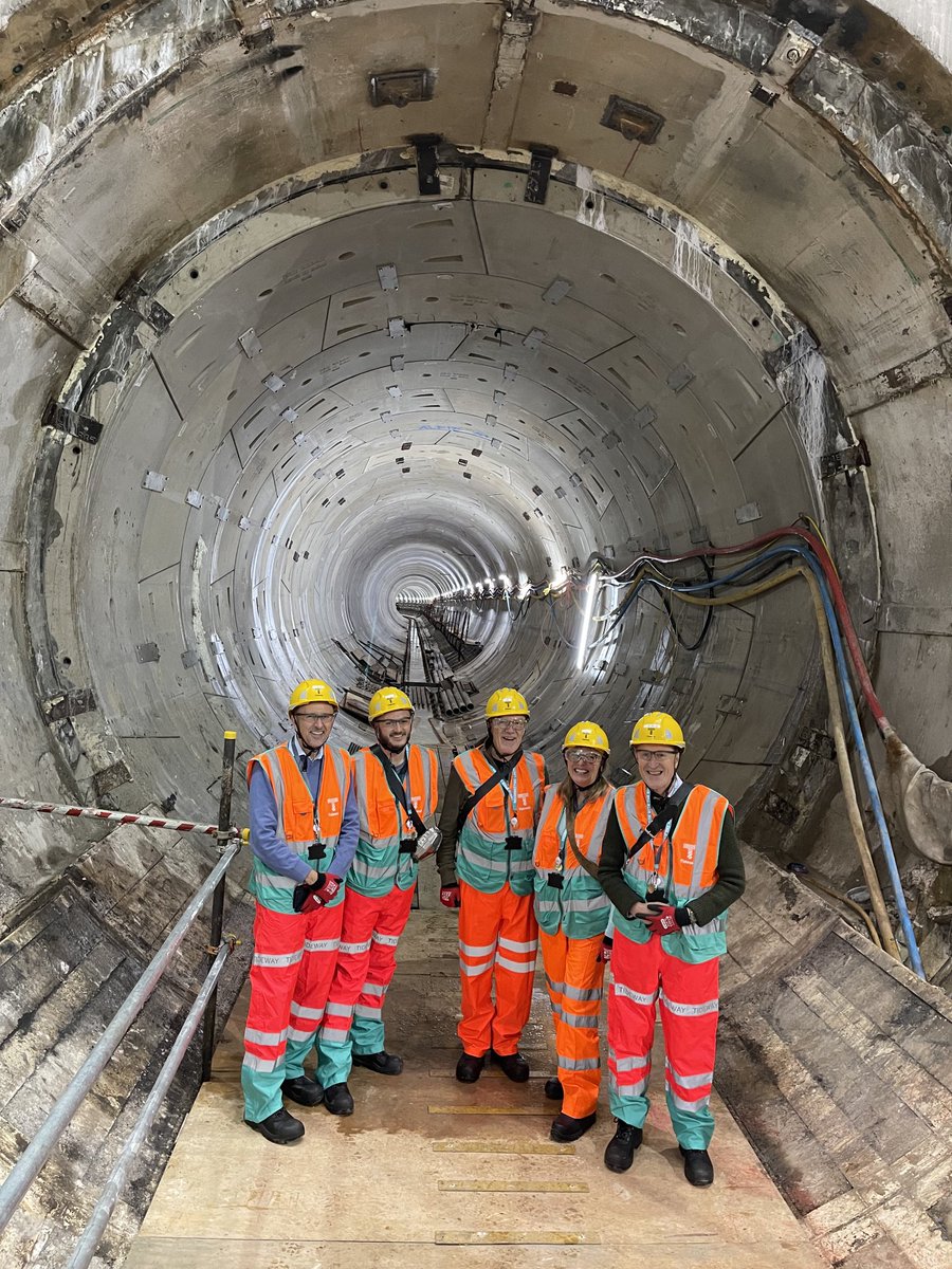 ⁦@TidewayLondon⁩ A ‘flush’ of Bazalgettes visit the Thames Tideway Tunnel, at the Greenwich spur. This magnificent infrastructure project, supporting Joe Bazalgette’s Victorian sewage system, will go live in 2024, driving the health and wealth of our great city.