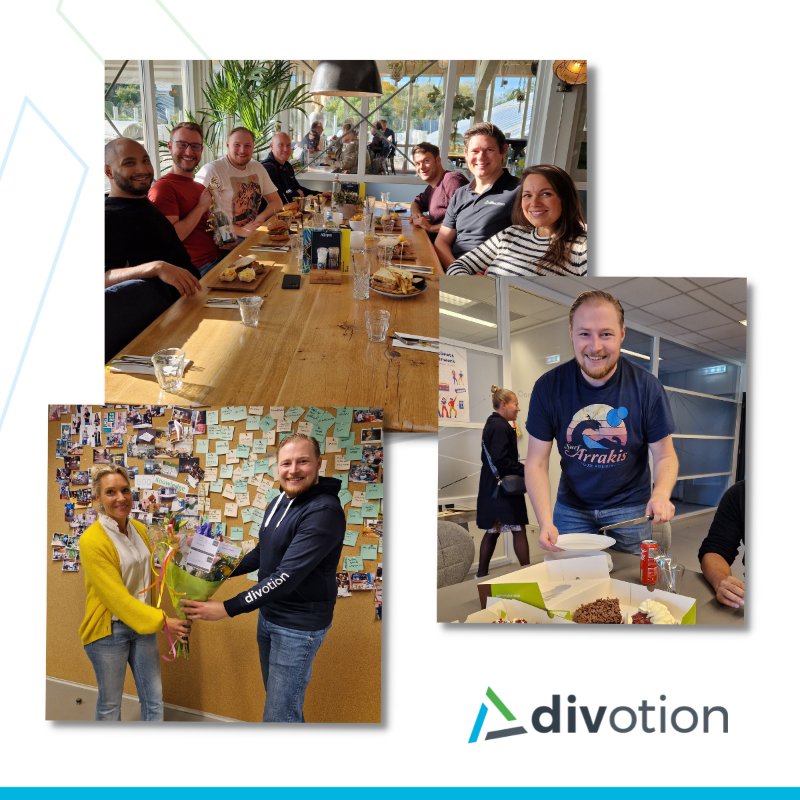 Divotion_nl's tweet photo. Gister was het feest omdat Jeroen bij ons begon als front-end developer en vandaag was het feest vanwege zijn verjaardag! Veel beter kan november niet beginnen. Jeroen, van harte gefeliciteerd en veel succes en plezier bij ons!

#frontenddeveloper #werkenbij