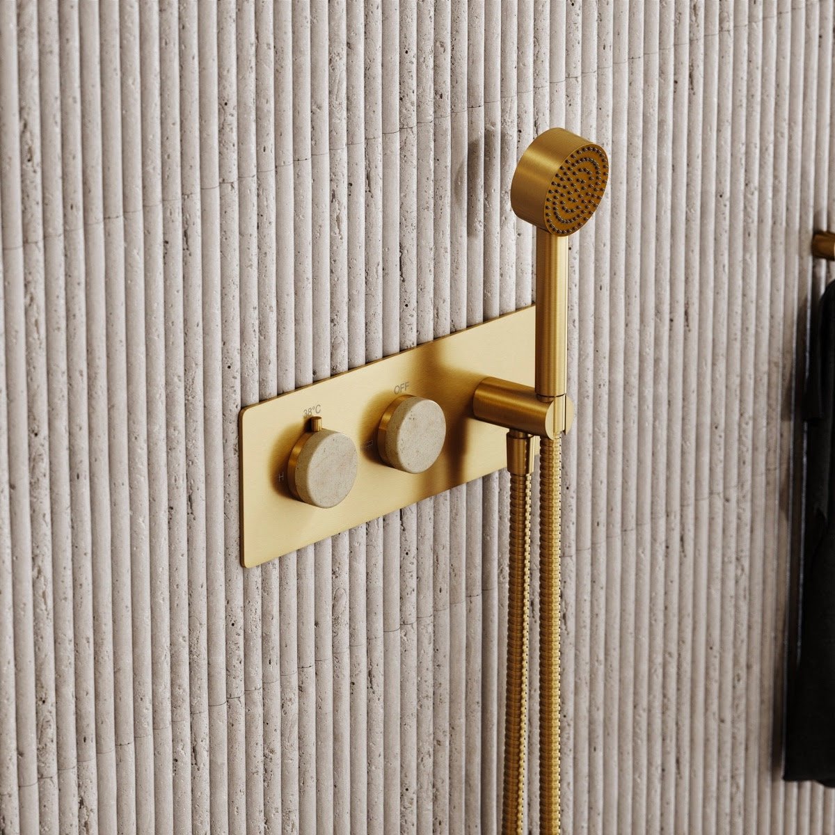 Bathroom brand Lusso Stone has released bathroom fittings designed to be used in tandem with the brand's natural stone bathtubs and sinks. #bathroomdesign #bathroomfittings #homeimprovement #renovation #interiordesign <a href="/LussoStone/">LUSSO</a> english-living.com/items-13-7/por…