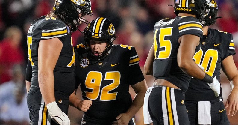 With the help of an attorney, Missouri kicker Harrison Mevis filed trademark applications for “ThiccerKicker” and “MoneyMevis.” The applications apply to athletic apparel, hats, pants and more. More from @AndyWittry: on3.com/nil/news/harri…