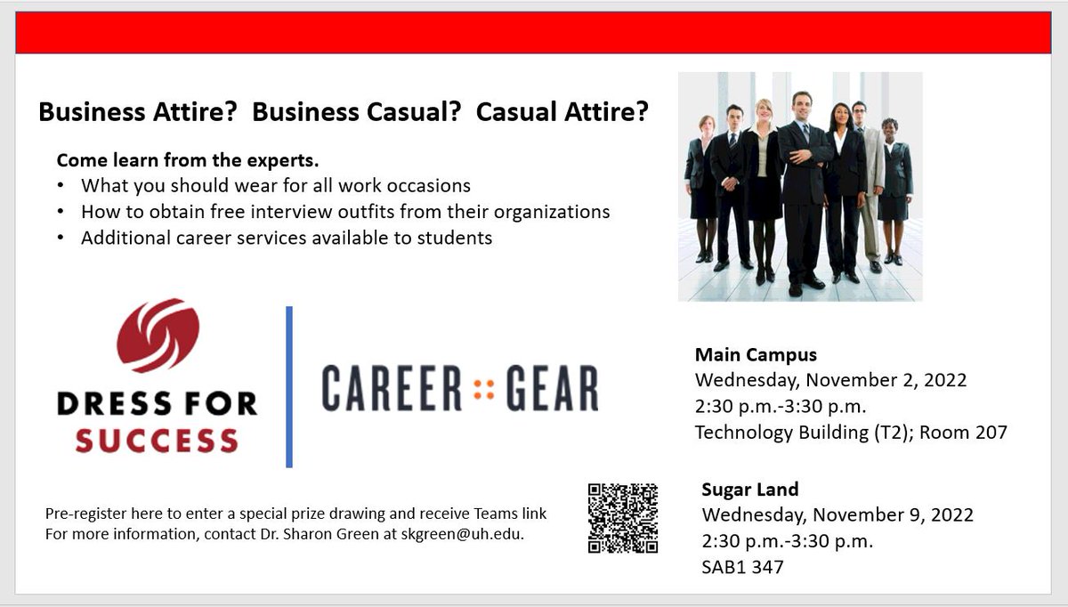 UHEngineeringSL's tweet image. Join UH College of Technology-Career Services Today and Come learn from the experts.

Main Campus
Wednesday, November 2, 2022
2:30 p.m.-3:30 p.m.
Technology Building (T2); Room 207   

#uhcot #careerservices #dressforsuccess #work #interview #uh