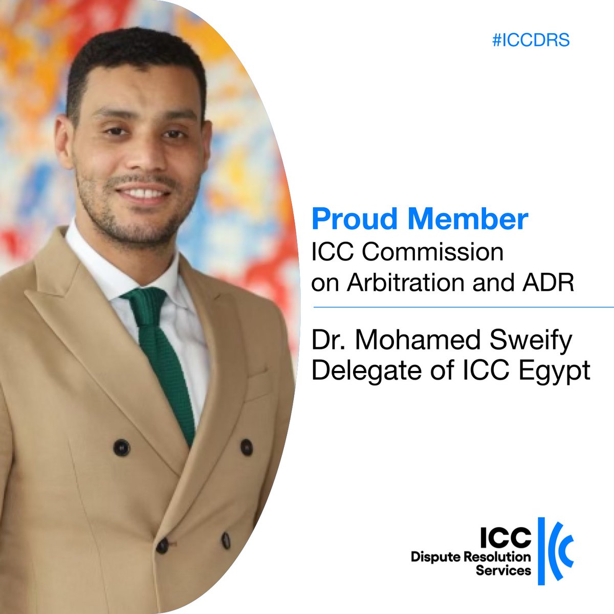 FordhamLawINTL's tweet photo. Mohamed Sweify SJD '21 was recently appointed as a Delegate Member of the International Chamber of Commerce (“ICC”) Commission on Arbitration and ADR on behalf of Egypt. Congrats to Mohamed on this addition to his already-outstanding resume!

#FordhamLaw #DoctorOfJuridicalScience https://t.co/TluB4zXCDw