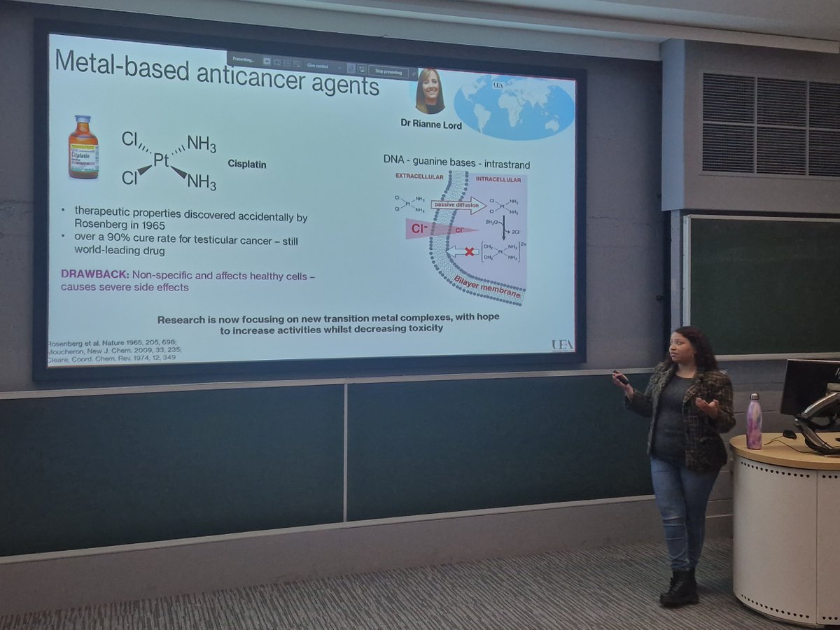 Excellent seminar this afternoon by @tameryn19. Great to hear about her previous work and current projects @UEA_Chemistry