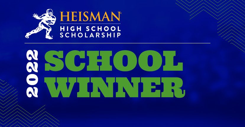 I have been named a school winner for the Heisman High School scholarship!!
