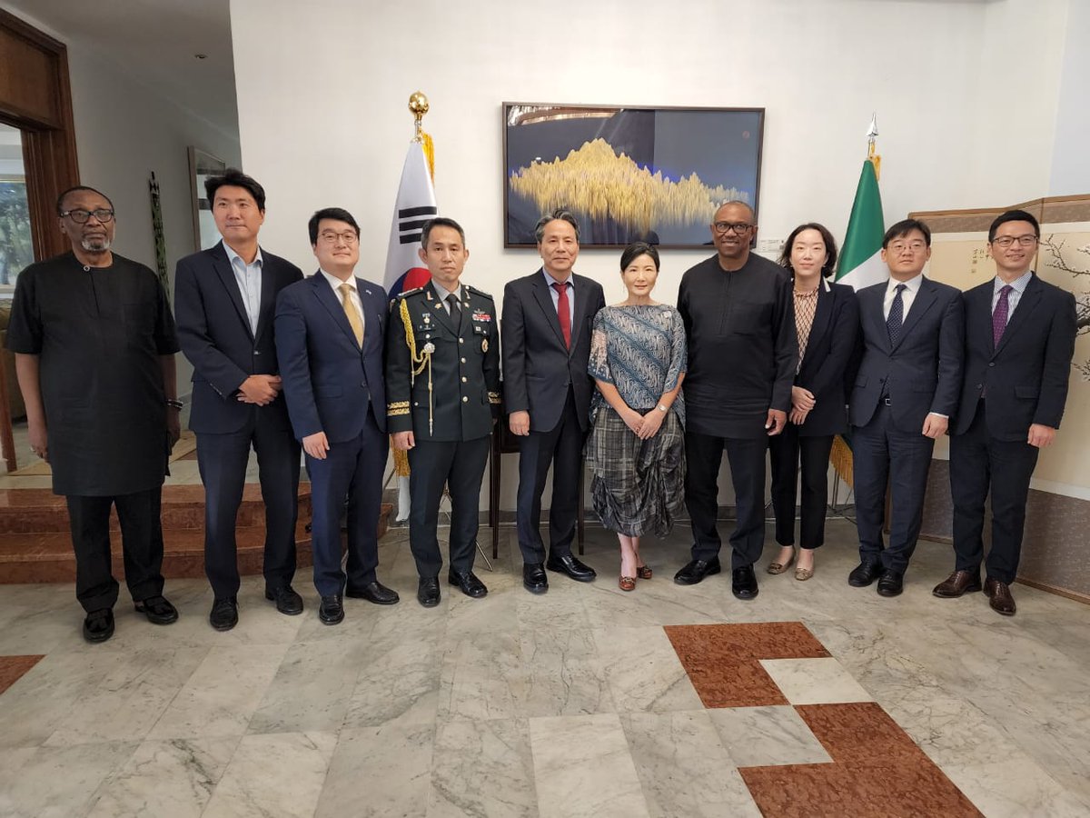 PeterObi's tweet photo. I had the honour of calling on H.E. Mr KIM Young-chea of Republic of Korea. We exchanged views on comparative politics and salient points of nation building and diplomacy. -PO https://t.co/rAK7dUxCL2