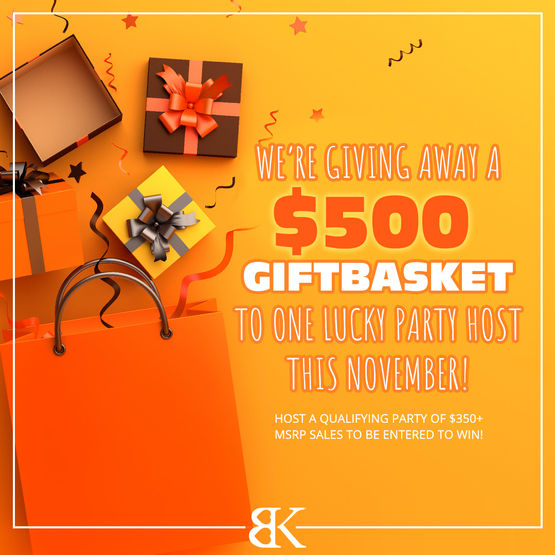 It's the Giving Season! And Bedroom Kandi is giving away a $500 BK GIFTBASKET TO ONE LUCKY PARTY HOST! Host a qualifying party this month to be entered to WIN! (Visit our website to get in touch with a consultant in your area -- bedroomkandi.com/party )