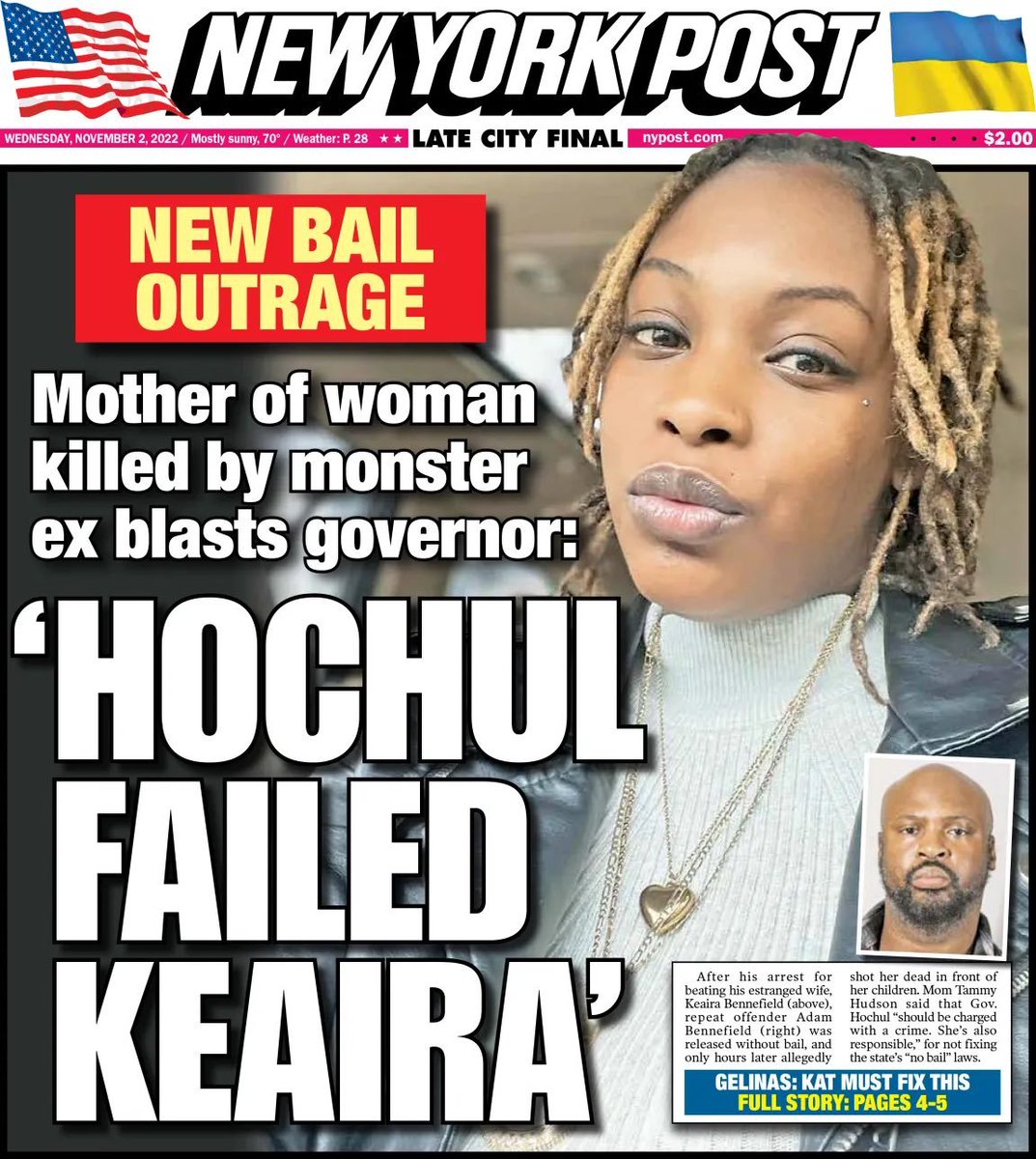 OrttforSenate's tweet image. If @KathyHochul had any shame she would publicly apologize to this mother, commit to repealing bail reform, and admit that her pro-criminal agenda has been a colossal failure for innocent New Yorkers.

Unfortunately she has no shame. Vote @leezeldin.
nypost.com/2022/11/01/buf…