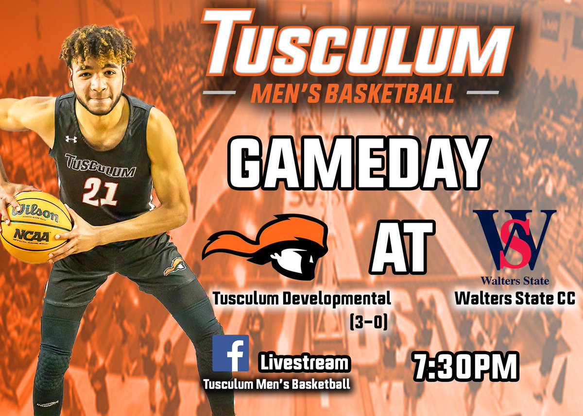TusculumMBB's tweet photo. GAMEDAY! Tusculum Developmental (3-0) travels down to take on Walters state - 7:30PM 🟠⚫️ https://t.co/766Q4J11ZS