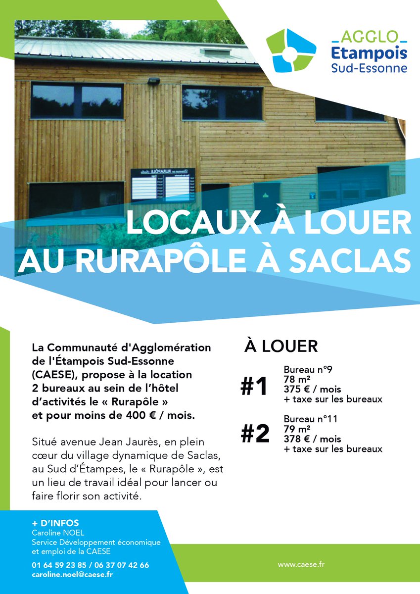 FA_77_91's tweet photo. #location I 🕋 La Communauté d'Agglomération de l'Etampois Sud-Essonne loue 2 bureaux professionnels de 78 et 79 m² au sein de l'hôtel d'activités du "Rurapôle", pour un loyer de 400€/mois !
 
Infos pratiques ci-dessous 👇 https://t.co/tQ94T71Uim
