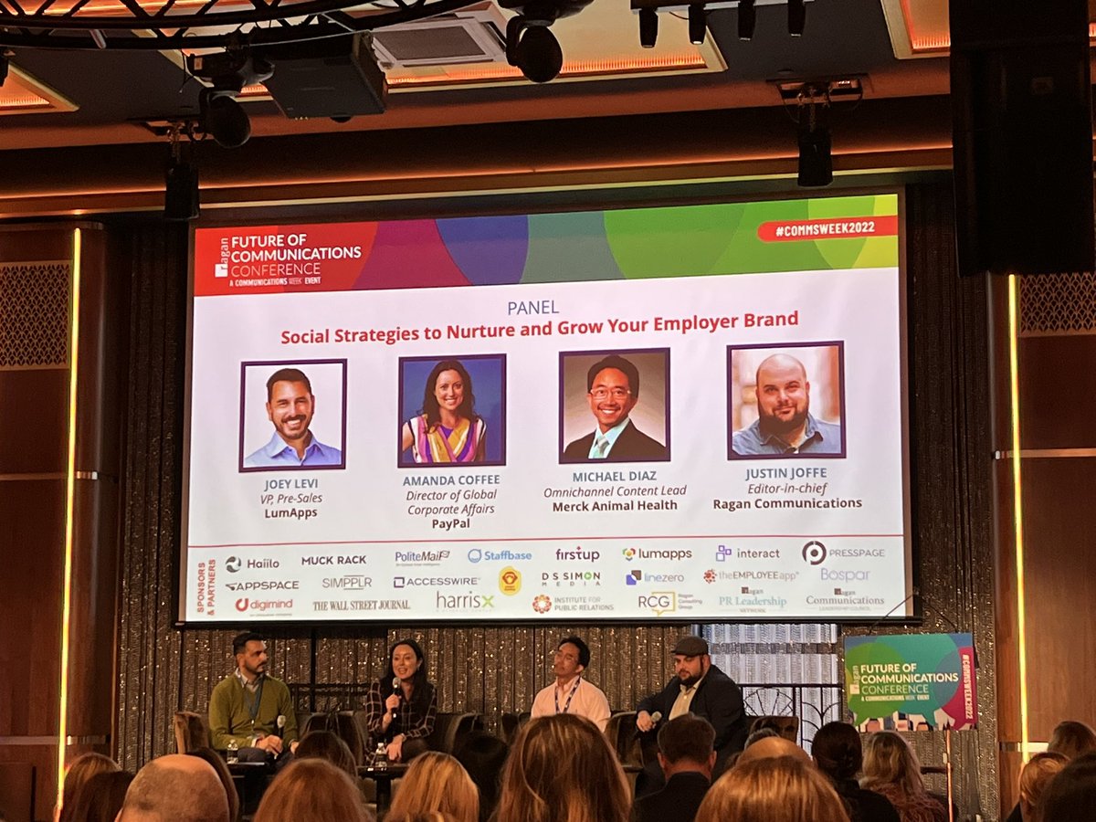 Love how <a href="/PayPal/">PayPal</a>’s employees shape the brand value story! <a href="/amandacoffee/">Amanda Coffee</a> #CommsWeek2022