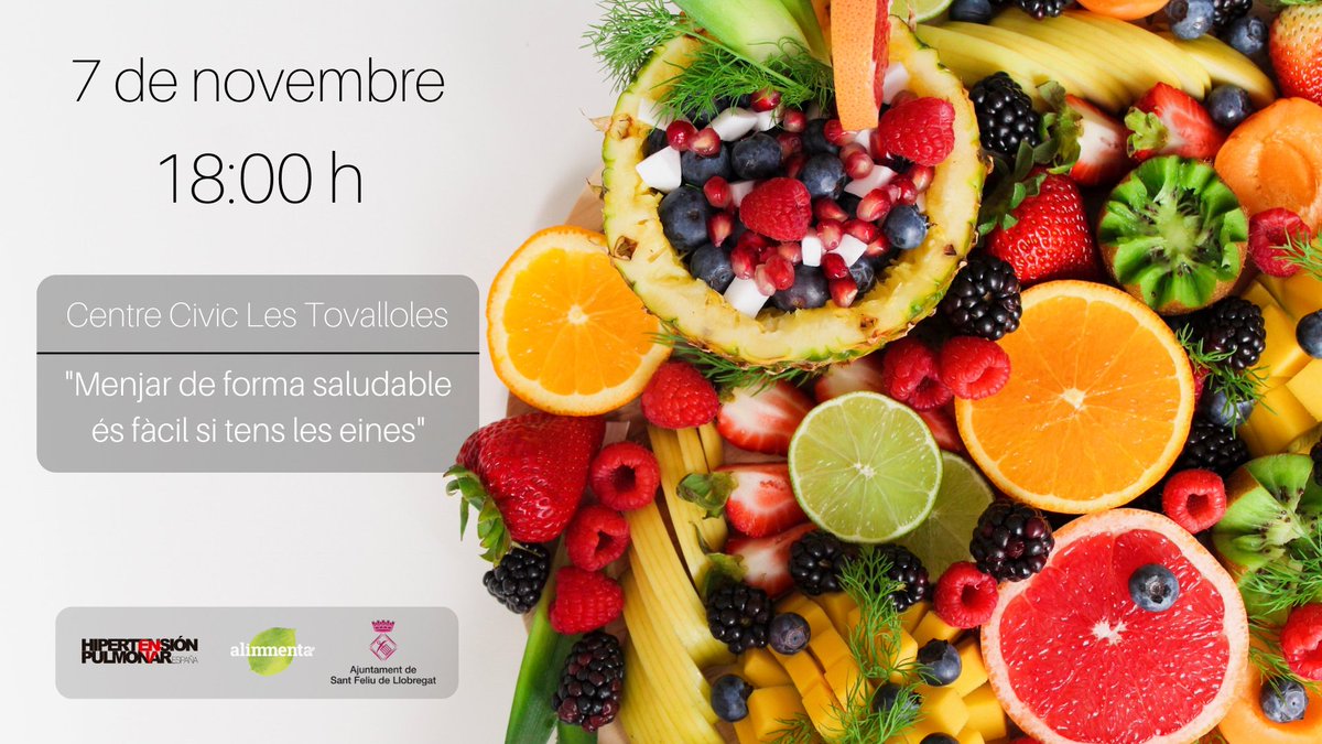“Comer de forma saludable es fácil si tienes las herramientas”

🗓️Lunes 7 de noviembre
⏰ A las 18:00 h
📍 Centro Cívico Les Tovalloles
Riera de la salud nº 7 de #SantFeliudeLlobregat
 
Enmarcado en el espacio Lunes salud.
Os esperamos, ¡no te lo pierdas!

<a href="/alimmenta/">Alimmenta, dietistas nutricionistas</a> <a href="/ajsantfeliu/">Ajuntament de Sant Feliu de Llobregat</a>