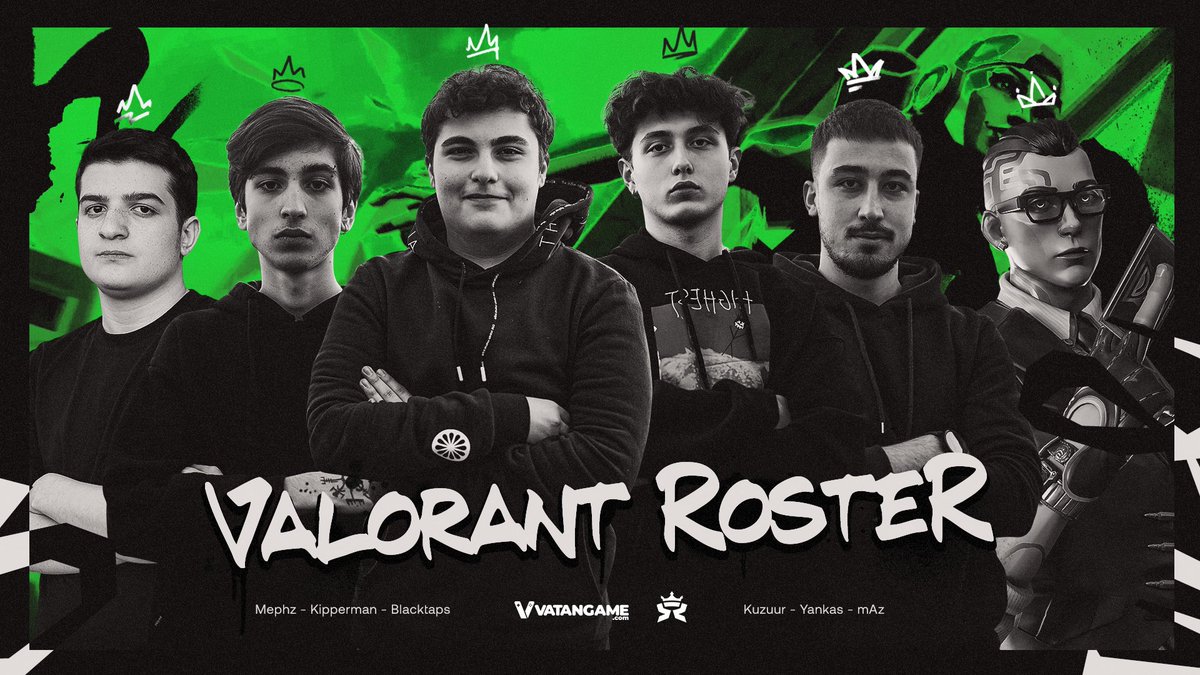 e_surreal's tweet photo. Yeni gelmedik, GERİ GELDİK! 👑

🟢 Taylan “Kipperman” TOPRAKÇI
🟢 Duhan “Maz” OVALI
🟢 Uğur “Kuzuur” KİREMİTÇİ
🟢 Yusuf “Yankas” YANKAŞ
🟢 Tolga Eren “Blacktaps” KARAKULAK
🟢 Emirhan “Mephz” YILDIRIM

⚫️ Ozan “Wesson” KOŞAN (C)

#SUR22 | #VALORANT https://t.co/8gVcy447VS