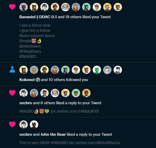 CryptoShawarma's tweet photo. Woah the support from @okaybears is insane!
Glad to be part of the OB community🐻
#WAGBO https://t.co/7zvAfsPFLR