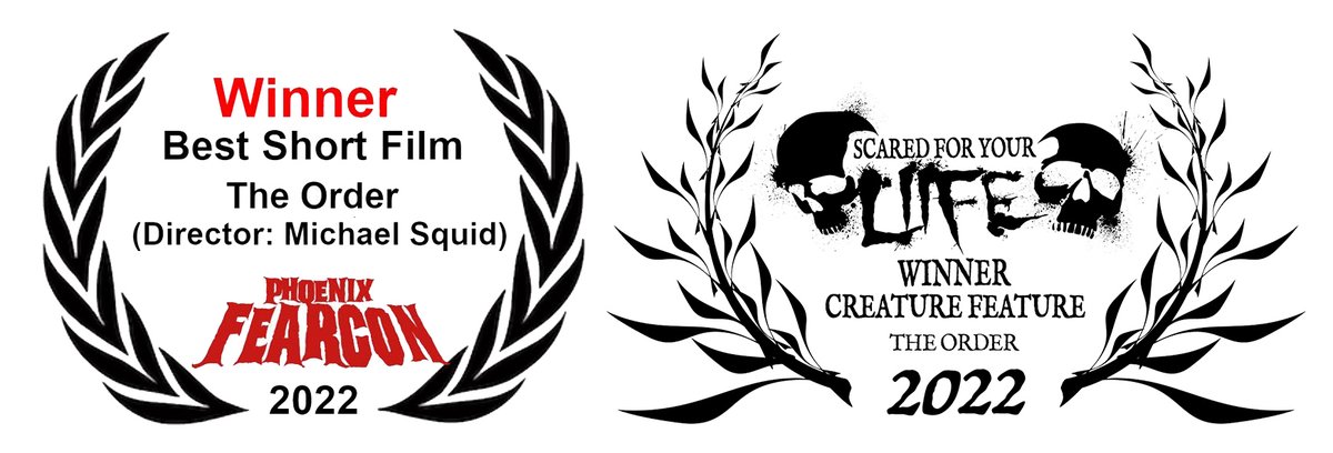 The Order won Best short film in Phoenix Fearcon and best Creature Feature in Long Island's Scared for your LIife fest!  The film's talented star Malena Gordo was also nominated for best actress in Florida's Spooky Empire film fest 🙏💀🎃