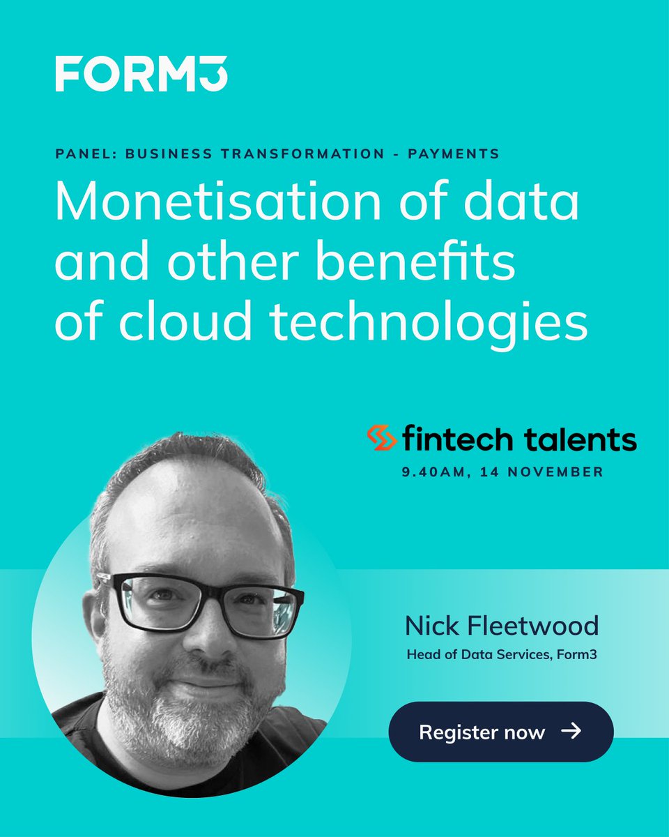 Form3's Head of Data Services, Nick Fleetwood, will discussing how advances in cloud computing have enabled, monetised and accelerated payments as part of a panel discussion at the Fintech Talents Festival in London. Find out more 👉 bit.ly/3sToizM