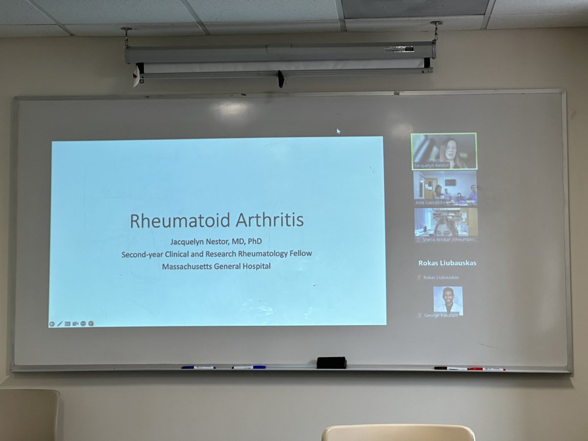 We always love when @MGHrheumatology joins us for Noon Conference! #salemhospital #medtwitter #IMProud #mgh #massgeneralbrigham #internalmedicine #MedEd