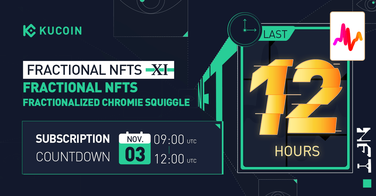 ⌛️12 hours till the 🥇round of subscription for $hiSQUIGGLE on #kucoin 

⏰ Set your alarm on November 3rd, 09:00 (UTC)
👇Finish the Gleam tasks to get #whitelisted NOW!
gleam.io/RQOON/complete…