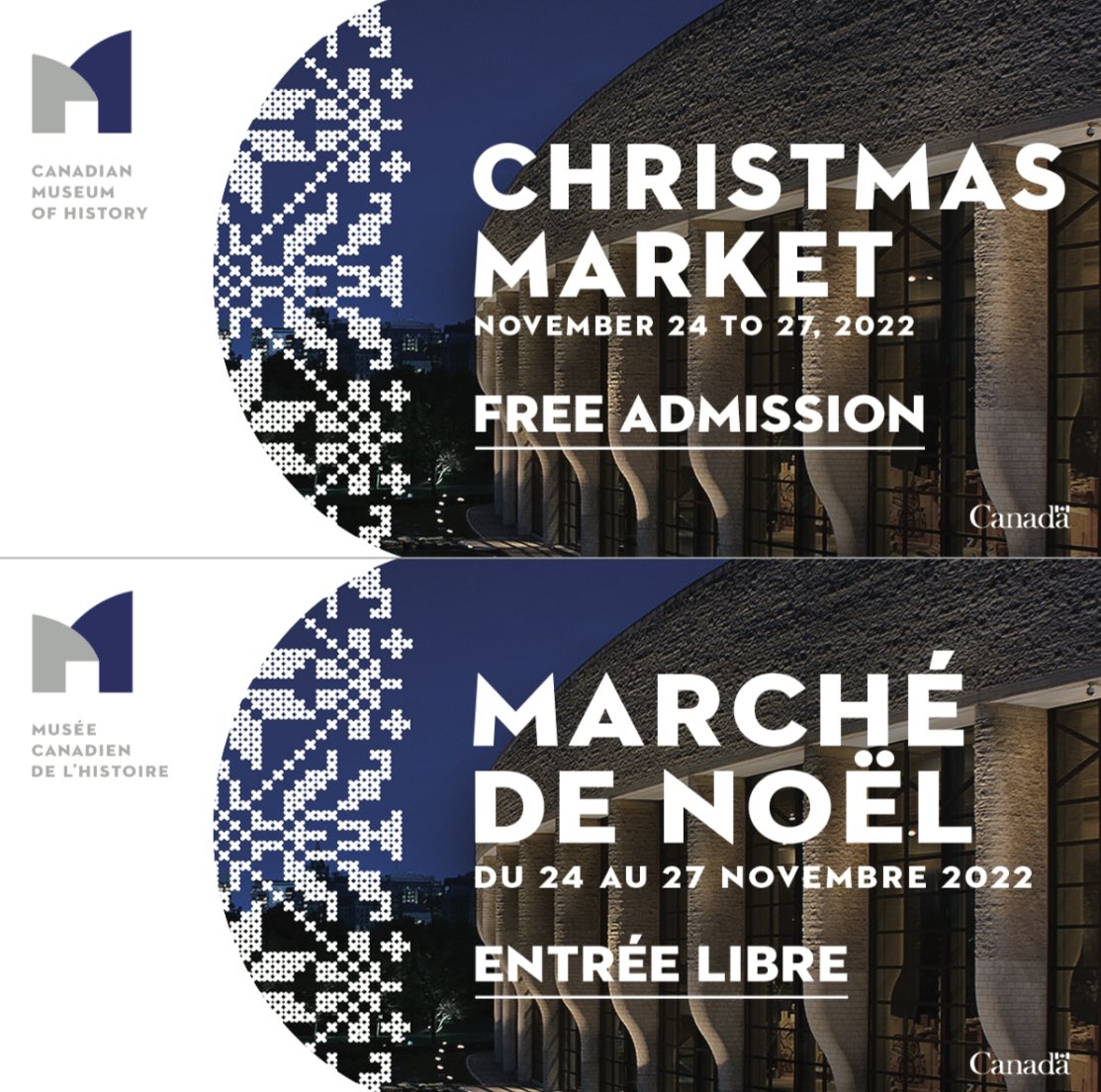 DamnFinePrints's tweet photo. Save the dates! You don’t want to miss this Christmas market. November 24 & 25 11am-8pm, November 26 & 27 9am-5pm. Over 80 exhibitors in the grand hall of the Canadian Museum of History #museumchristmasmarket #christmasmarket #xmas #xmasgifts #shop613 #buylocal @CanMusHistory https://t.co/4V4eISNAvm
