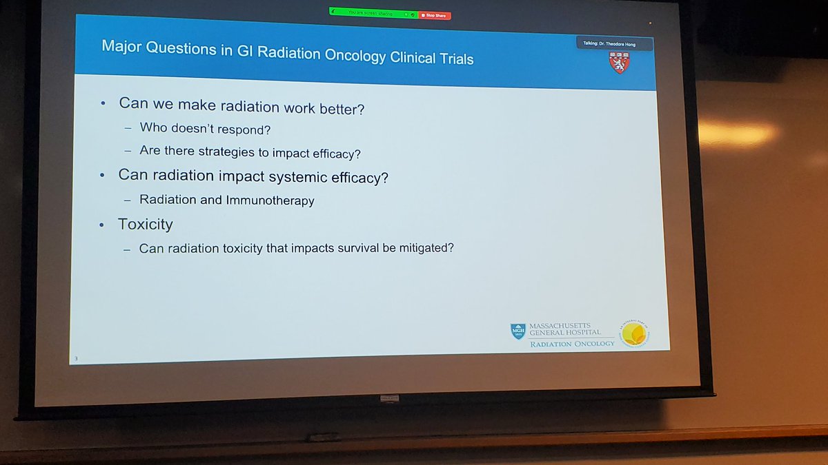 @TedHong9 Vice-Chair of #radonc research and our #clinicaltrials leader giving Seminar in the Center for #CancerResearch @MGHCancerCenter Important questions not only for #gastrointestinal cancers📢 #radbio #precisiononcology #Immunotherapy