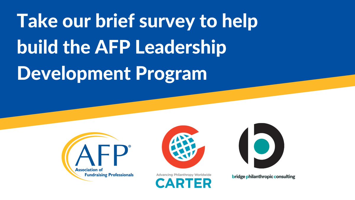 AFP &amp; AFP Foundations for Philanthropy are partnering with Carter and Bridge Philanthropic Consulting on a comprehensive leadership program for fundraisers to directly address the shortage of qualified, diverse, and prepared leaders.

research.net/r/952TH5N