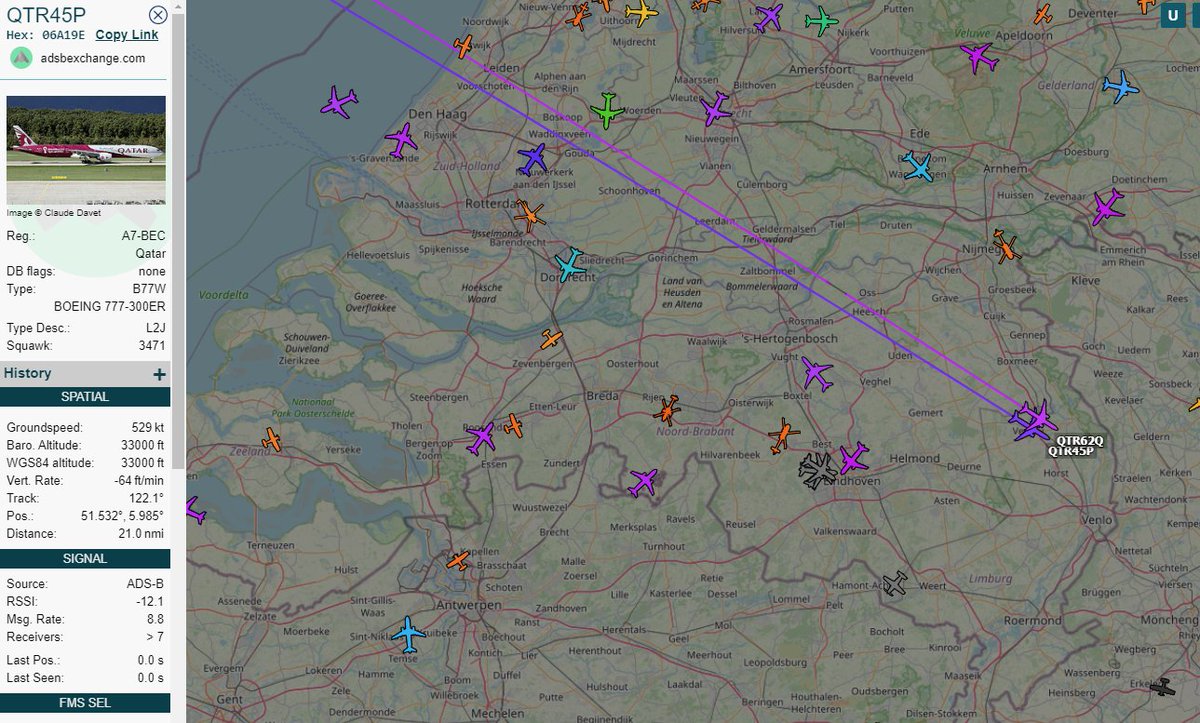 EHEH_Spotter's tweet photo. 🇶🇦Qatar Airways (FIFA World Cup 2022 Livery) Boeing 777-3DZ(ER) A7-BEC as flight #QR28 / #QTR45P Manchester-->Doha
The question : who will be home first?
🇶🇦Qatar Airways Airbus A350-941 A7-AMK as flight #QR30 / #QTR62Q Edinburgh --> Doha
#NLspot https://t.co/9ANHZKEQUV